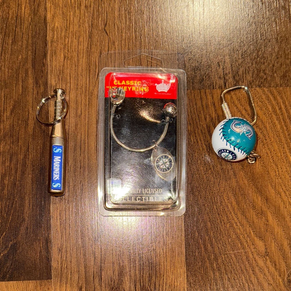 Bundle of 3 Unique Seattle Mariners Keychains